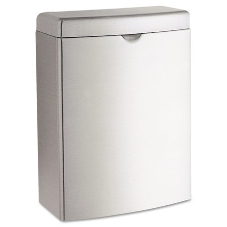 BOBRICK 1 gal Rectangular Trash Can, Silver, Top Door, Stainless Steel 270